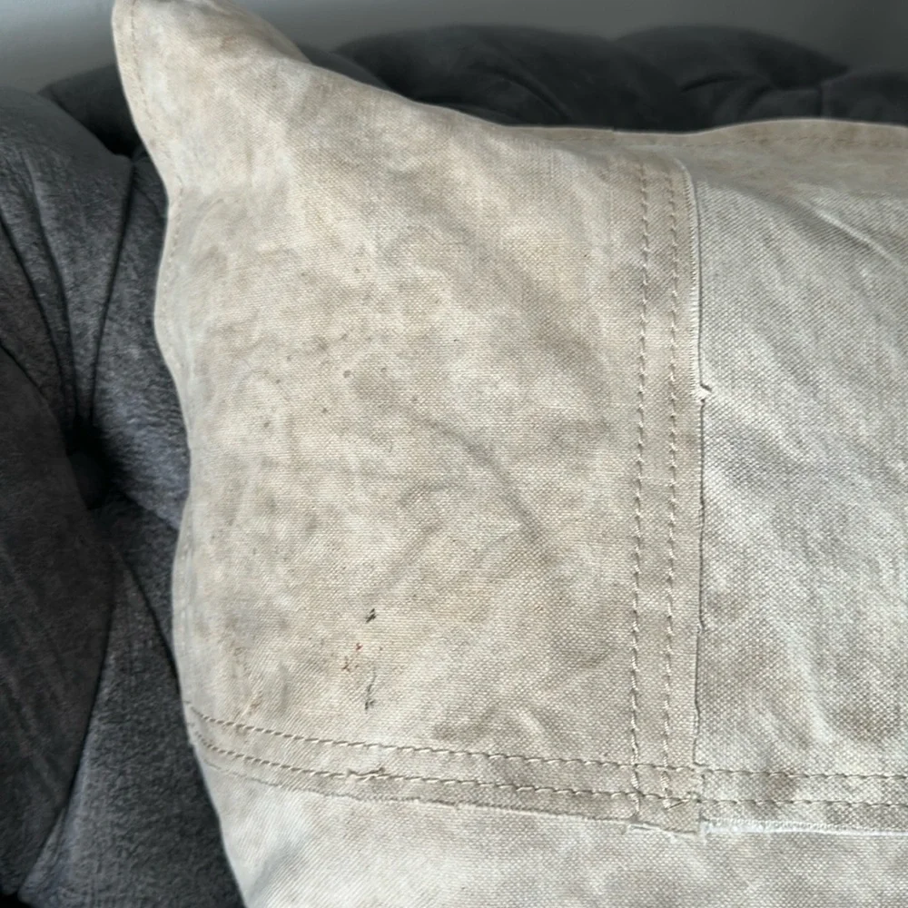 Restoration Hardware reclaimed salvaged cotton canvas pillow covers set of 3 new